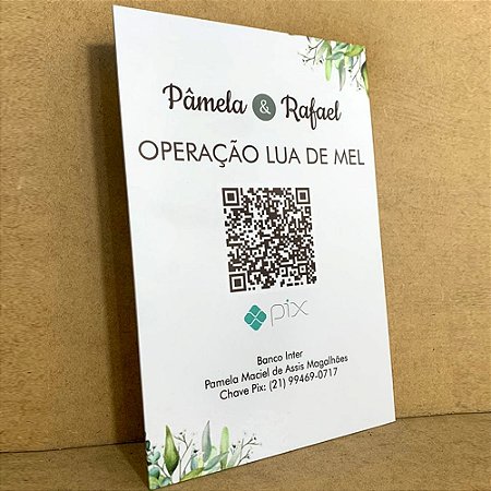 Placa PIX dos Noivos Hora da Gravata MOD 002