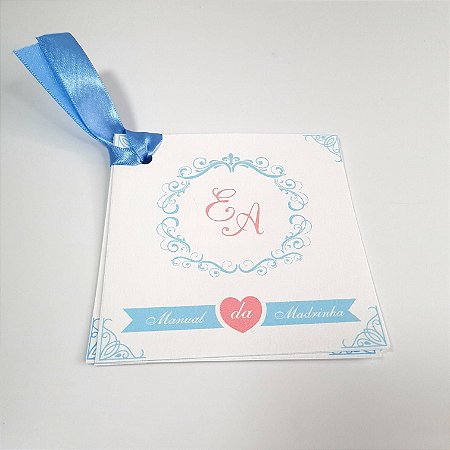 Convite Manual dos Padrinhos - Azul Serenity e Rose
