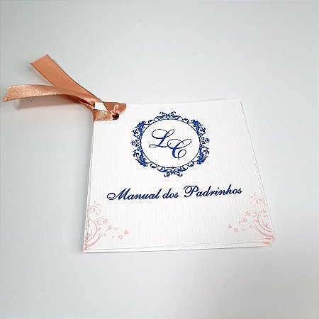 Convite Manual dos Padrinhos - Azul e Rose