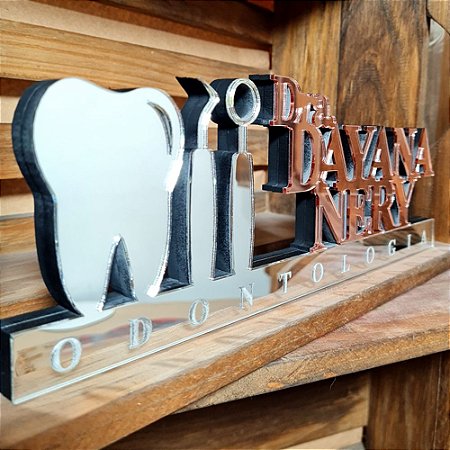 Display Nome de Mesa - Profissão Dentista