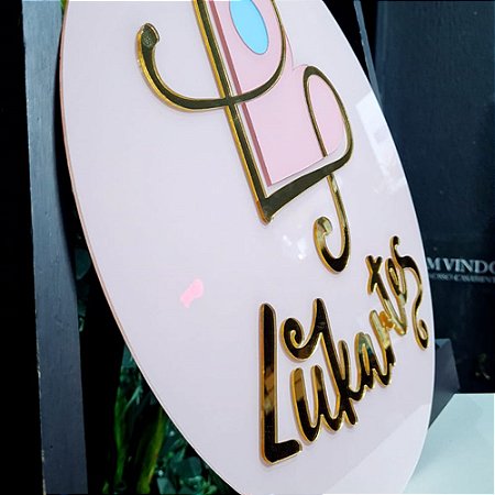 Placa em Acrílico com Logotipo em Acrílico - 30 cm