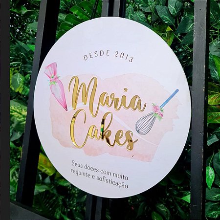 Placa em MDF com Logotipo em Acrílico - 30 cm