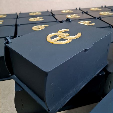 Caixa em MDF Personalizada com Brasão em Acrílico  -10 x 15 x 6 cm