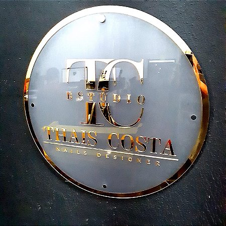 Placa em Acrílico com Logotipo em Acrílico e Iluminação em LED