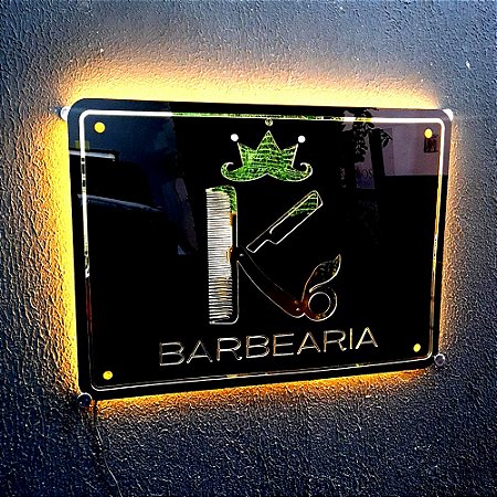 Placa em Acrílico com Logotipo em Acrílico e Iluminação em LED