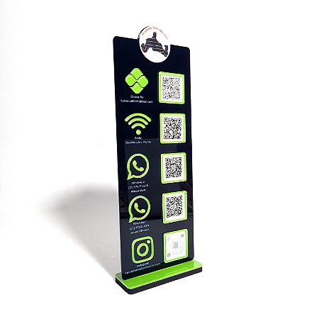Placa PIX com 5 Qr Code - MOD Vertical