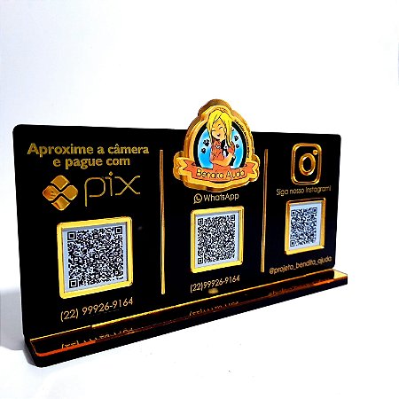Placa PIX com 3 Qr Code - MOD 005