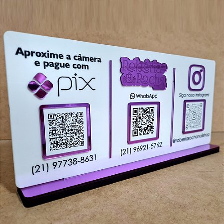 Placa PIX com 3 Qr Code - MOD 005