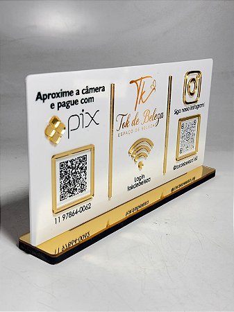 Placa PIX com 3 Qr Code - MOD 005