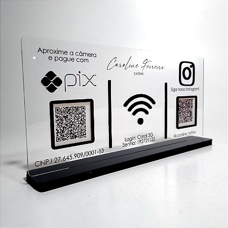 Placa PIX com 3 Qr Code - MOD 002