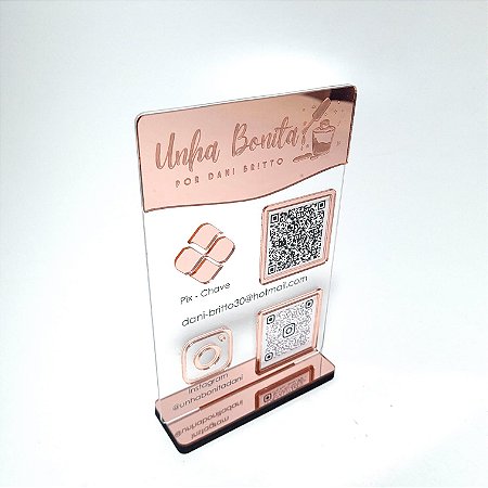 Placa PIX QR Code e Instagram com Logotipo