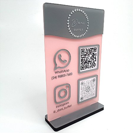 Placa PIX QR Code e Instagram com Logotipo