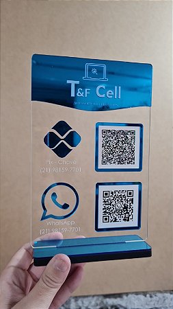 Placa PIX QR Code e Instagram com Logotipo