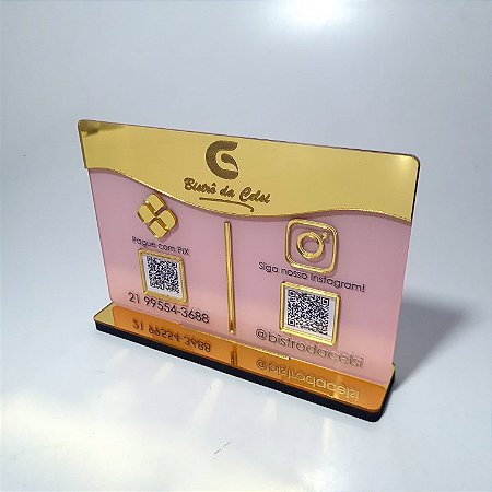 Placa PIX e Instagram QR Code com Logotipo