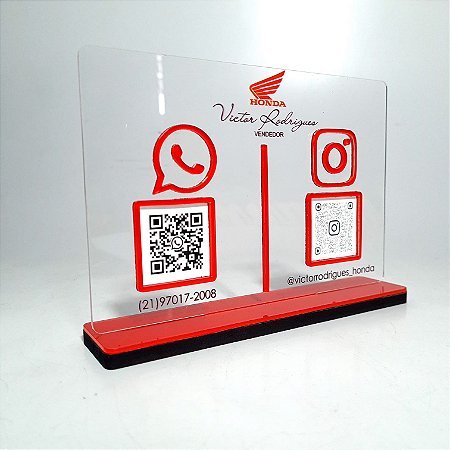 Placa PIX e Instagram QR Code com Logotipo