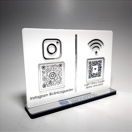 Placa Instagram e Wifi QR Code