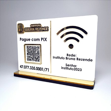 Placa PIX e Wifi QR Code com Logotipo
