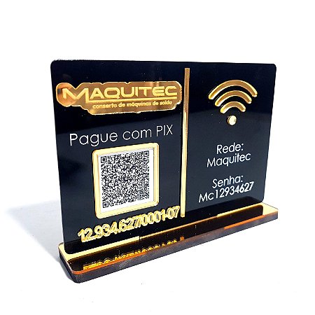 Placa PIX e Wifi QR Code com Logotipo