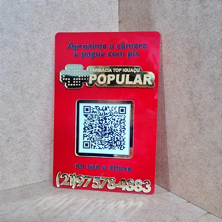 Placa PIX QR Code com logotipo - Sem Base