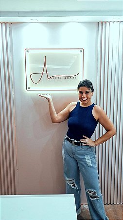 Placa em Acrílico com Logotipo em Acrílico e Iluminação em LED