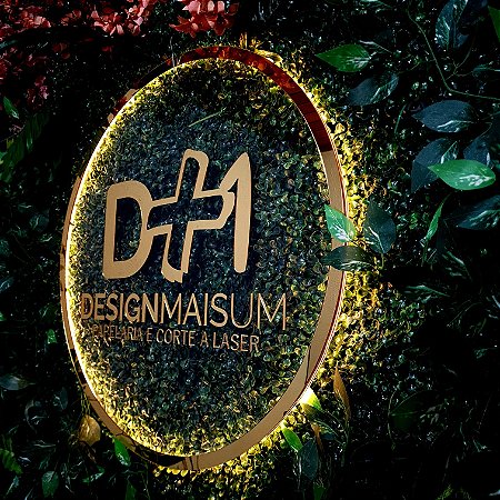 Placa em Acrílico com Logotipo em Acrílico e Iluminação em LED