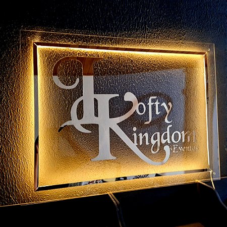 Placa em Acrílico com Logotipo em Acrílico e Iluminação em LED