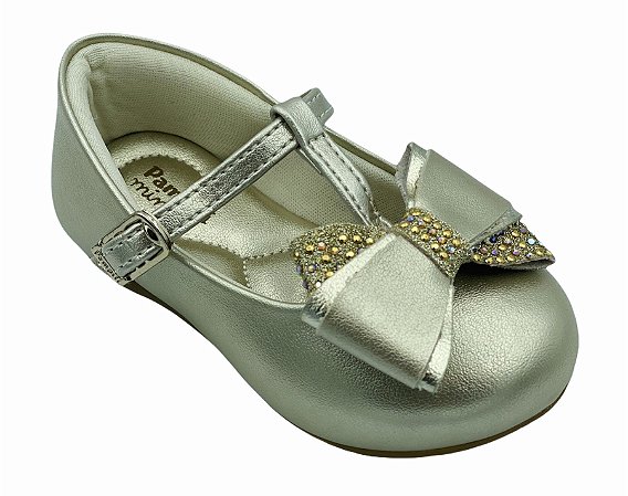 sapato infantil dourado