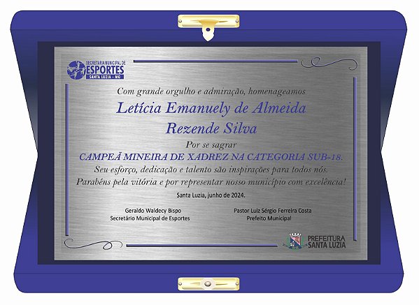 Placa em inox com estojo