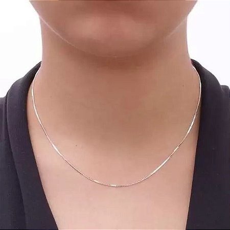 Cordão veneziano 45 cm em prata 925