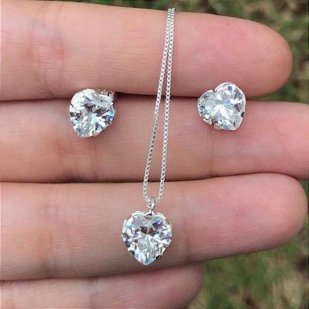 Conjunto em prata 925