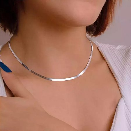 Colar fita em prata 925