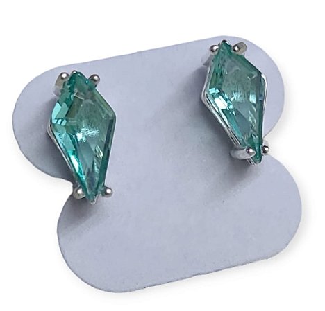 Brinco de zircônia em prata