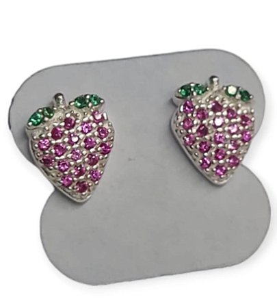 Brinco morango em prata