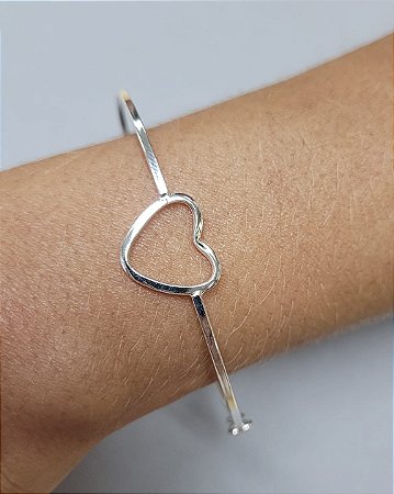 Bracelete coração prata 925