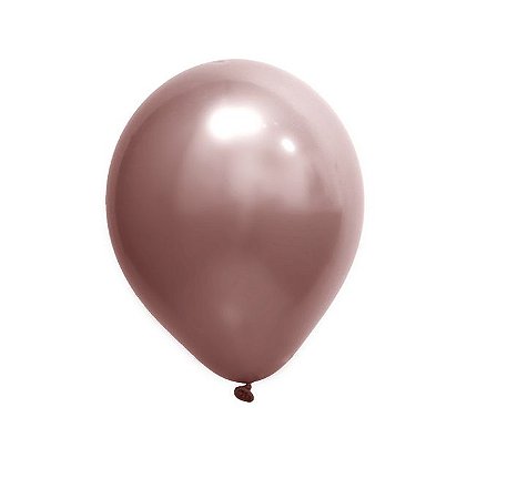 Balão Látex Cromado Rose Gold Tamanho 9 c/ 25 unidades