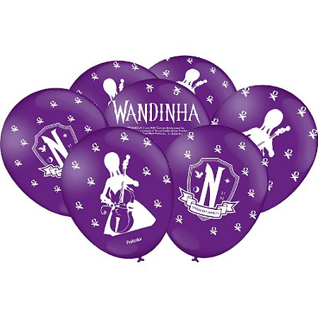 Balão lilás Wandinha 25 unidades