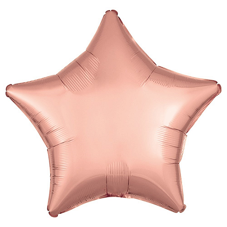 Balão metalizado estrela 22 Polegadas Rose gold (aproximadamente 55 cm)