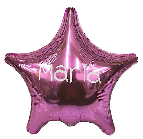 Balão metalizado estrela 18 polegadas personalizado (1 linha) - rosa