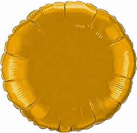 Balão Metalizado 18P - Redondo Dourado