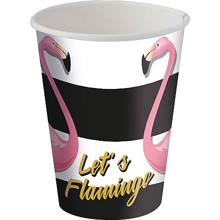 Copo de Papel 200ml - Flamingo c/ 8 unidades