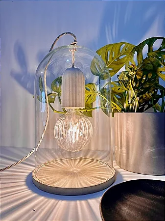 Luminária Redoma Gomos Concreto