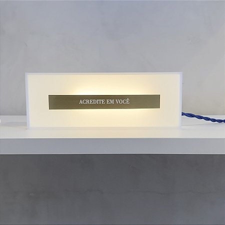 Luminária Caixinha Inspiração ACREDITE