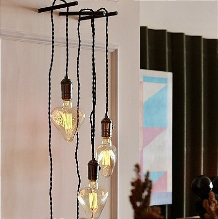 Arandela Meu Coração (Fio preto)