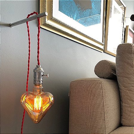 Arandela Meu Coração (Fio vermelho)