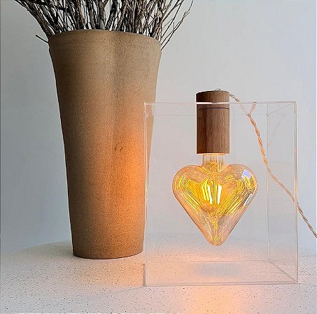 Luminária Coração Apertado (Fio bege)®