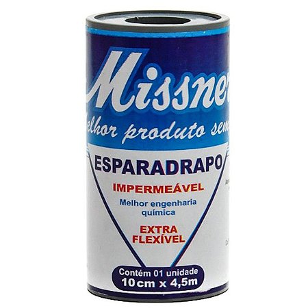 Esparadrapo Impermeável Branco 10 cm x 4,5 mt - Missner