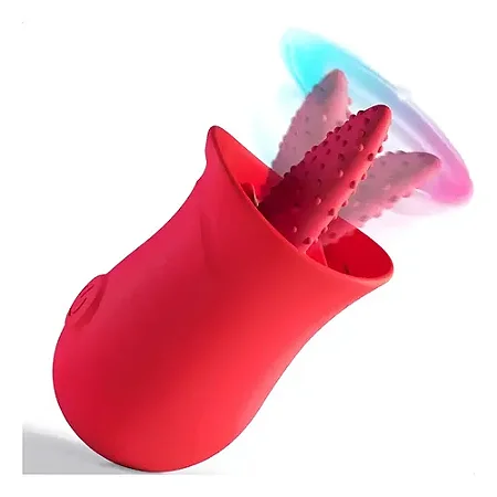 VIBRADOR DE CLITORIS - LINGUA - RECARREGÁVEL - cor: vermelho