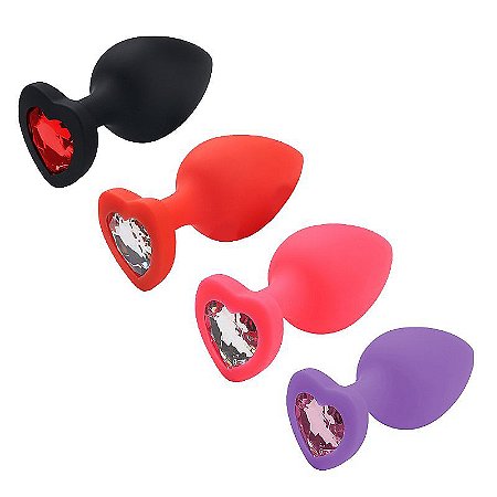 PLUG ANAL SILICONE CORAÇÃO - TAMANHO M