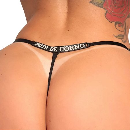 CALCINHA ESCRITA QUE BRILHA NO ESCURO "PUTA DE CORNO"