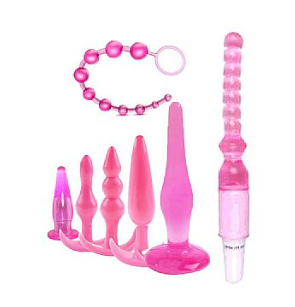 KIT 5 PLUG ANAL + 1 DEDEIRA + PLUG JELLY VIBRADOR